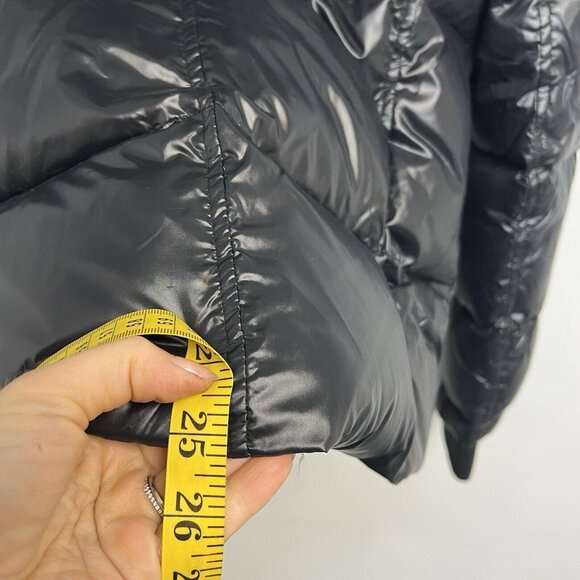 S13 Womens Kylie Down Puffer Jacket with Faux Fur Detachable Hood Sz L Black NWT - Picture 5 of 12